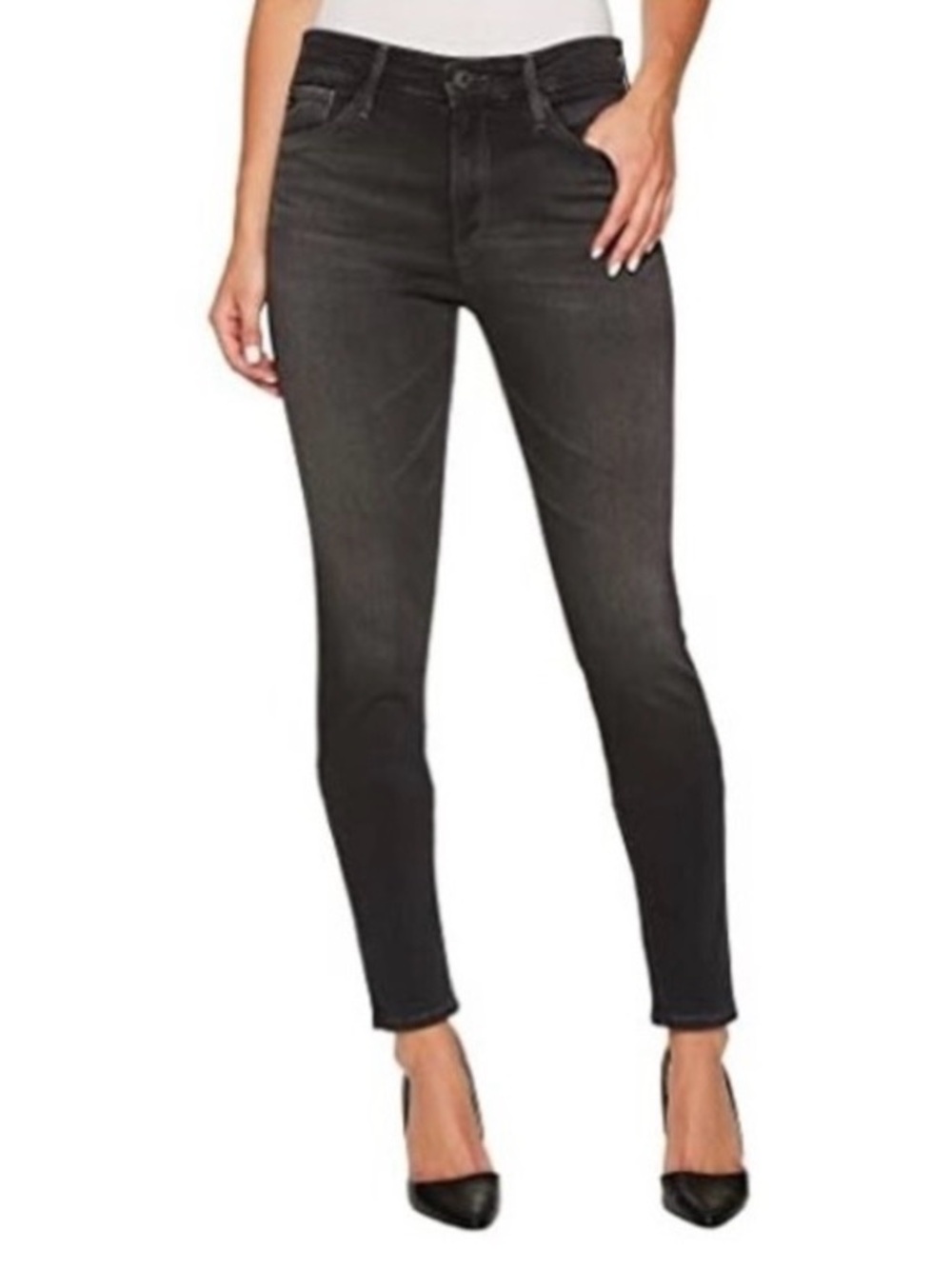 AG Adriano Goldschmied Jeans The Farrah High Rise Skinny Grey Mist Size 25